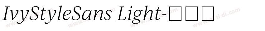 IvyStyleSans Light字体转换